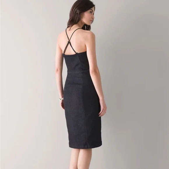 White House Black Market | Dresses | Nwt White House Black Market Highneck  Strappy Denim Dress | Poshmark